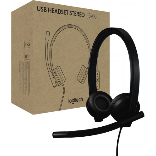 Наушники Logitech H570e Corded Stereo (981-001430) Black купить в Украине: Киев, Днепр, Харьков, Одесса  | Низкая цена, отзывы, характеристики от TELEMART фото