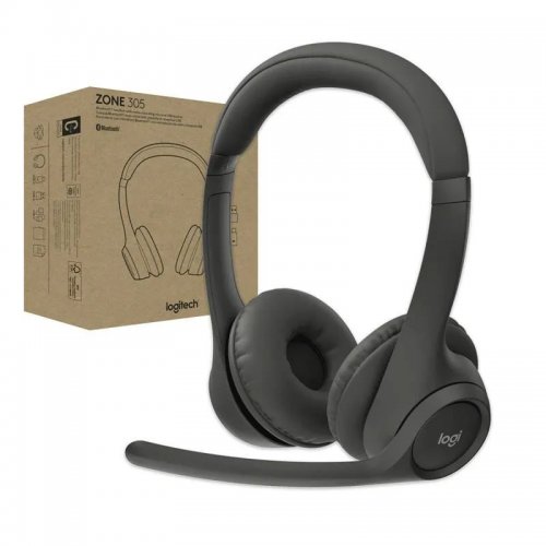 Наушники Logitech Zone 305 for Business Wireless (981-001458) Black купить в Украине: Киев, Днепр, Харьков, Одесса  | Низкая цена, отзывы, характеристики от TELEMART фото