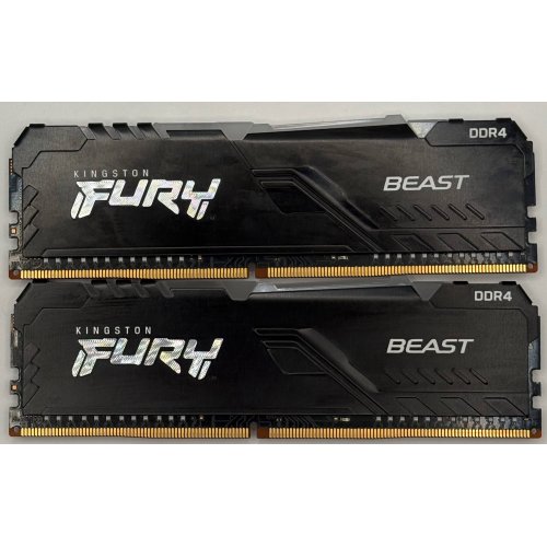 Озп Kingston DDR4 16GB (2x8GB) 3200Mhz FURY Beast RGB Black (KF432C16BBAK2/16) (Відновлено продавцем, 892036) купити в Україні: Київ, Львів, Хмельницький, Тернопіль, Івано-Франківськ | Перевірка сумісності, низька ціна, відгуки, характеристики від TELEMART фото
