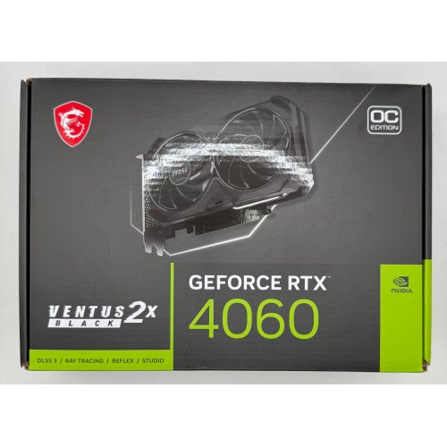 Видеокарта MSI GeForce RTX 4060 VENTUS 2X BLACK OC 8192MB (RTX 4060 VENTUS 2X BLACK 8G OC) (Восстановлено продавцом, 892040) купить в Украине: Киев, Днепр, Харьков, Одесса  | Проверка совместимости, низкая цена, отзывы, характеристики от TELEMART фото