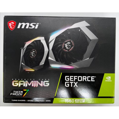 Відеокарта MSI GeForce GTX 1660 SUPER Gaming 6144MB (GTX 1660 SUPER GAMING) (Відновлено продавцем, 892050) купити в Україні: Київ, Львів, Хмельницький, Тернопіль, Івано-Франківськ | Перевірка сумісності, низька ціна, відгуки, характеристики від TELEMART фото