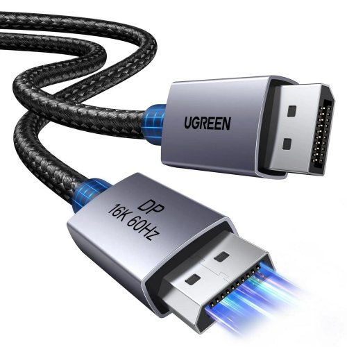 Уценка кабель Ugreen DP118 DisplayPort to DisplayPort 2.1 16K 2m (55568) Black (Вскрытая упаковка, 892063) купить в Украине: Киев, Днепр, Харьков, Одесса  | Низкая цена, отзывы, характеристики от TELEMART фото