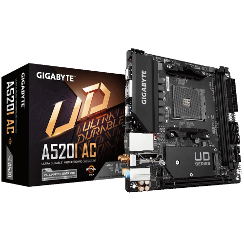 Материнська плата Gigabyte A520I AC (sAM4, AMD A520) (Відновлено продавцем, 892066) купити в Україні: Київ, Львів, Хмельницький, Тернопіль, Івано-Франківськ | Перевірка сумісності, низька ціна, відгуки, характеристики від TELEMART фото