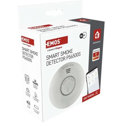 Датчик дыма Emos P56500S Wi-Fi купить в Украине: Киев, Днепр, Харьков, Одесса  | Низкая цена, отзывы, характеристики от TELEMART фото