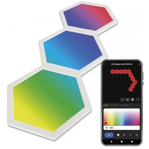 Комплект умного светодиодного освещения Emos ZIW223R HEXAGON Wi-Fi RGBIC купить в Украине: Киев, Днепр, Харьков, Одесса  | Низкая цена, отзывы, характеристики от TELEMART фото