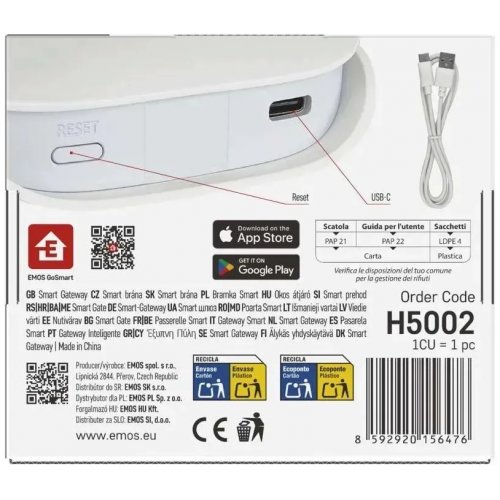Багатофункціональний шлюз Emos ZigBee H5002 GoSmart Bluetooth/Wi-Fi купити в Україні | Telemart фото