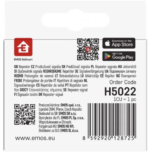 Повторитель усиления сигнала Emos ZigBee H5022 купить в Украине | Telemart фото