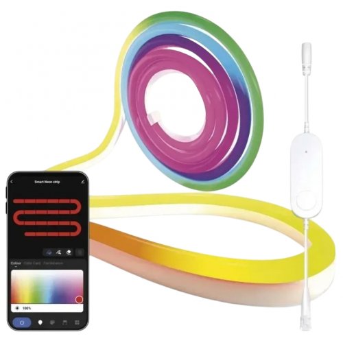 Розумна гнучка світлодіодна стрічка Emos ZPW313I NEON RGBIC Wi-Fi купити в Україні: Київ, Львів, Хмельницький, Тернопіль, Івано-Франківськ | Низька ціна, відгуки, характеристики від TELEMART фото