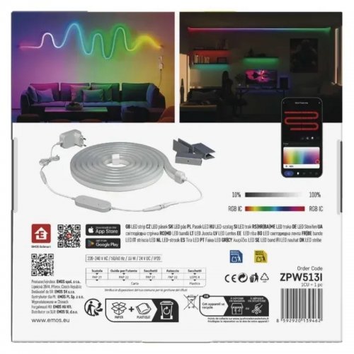 Розумна гнучка світлодіодна стрічка Emos ZPW513I NEON RGBIC Wi-Fi купити в Україні: Київ, Львів, Хмельницький, Тернопіль, Івано-Франківськ | Низька ціна, відгуки, характеристики від TELEMART фото