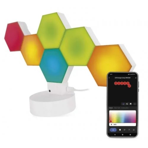 Розумна декоративн світлодіодна настільна лампа Emos ZIW426R HEXAGON RGBIC Wi-Fi купити в Україні: Київ, Львів, Хмельницький, Тернопіль, Івано-Франківськ | Низька ціна, відгуки, характеристики від TELEMART фото