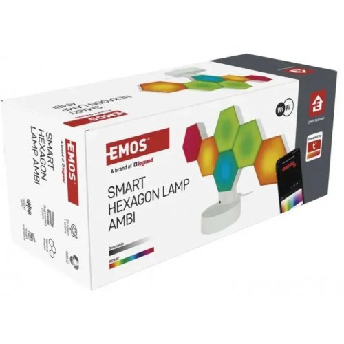 Розумна декоративн світлодіодна настільна лампа Emos ZIW426R HEXAGON RGBIC Wi-Fi купити в Україні: Київ, Львів, Хмельницький, Тернопіль, Івано-Франківськ | Низька ціна, відгуки, характеристики від TELEMART фото