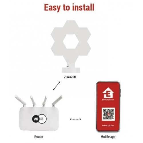 Розумна декоративн світлодіодна настільна лампа Emos ZIW426R HEXAGON RGBIC Wi-Fi купити в Україні: Київ, Львів, Хмельницький, Тернопіль, Івано-Франківськ | Низька ціна, відгуки, характеристики від TELEMART фото