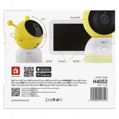 Розумна поворотна радіоняня Emos H4052 Wi-Fi купити в Україні | Telemart фото