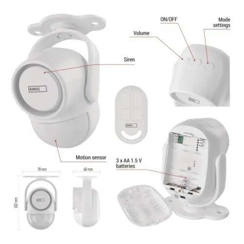 Розумна сигналізація з датчиком руху Emos H5030 GoSmart Wi-Fi купити в Україні | Telemart фото