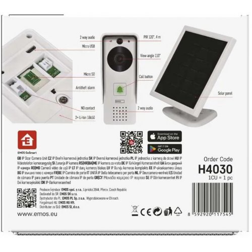 Розумний бездротовий відеодзвінок Emos H4030 GoSmart Wi-Fi купити в Україні | Telemart фото