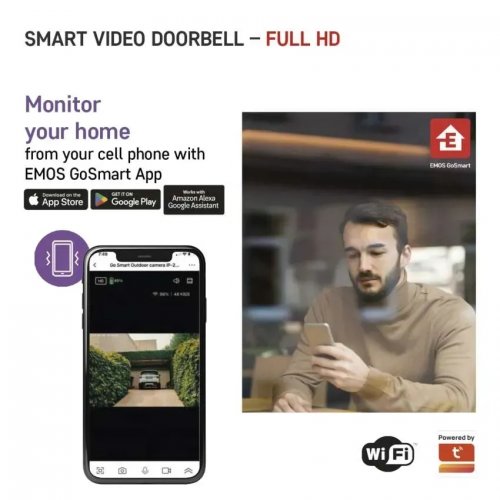 Розумний бездротовий відеодзвінок Emos H4031 GoSmart Wi-Fi купити в Україні | Telemart фото