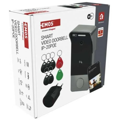 Розумний бездротовий відеодзвінок Emos H4033 IP-20PoE Wi-Fi купити в Україні | Telemart фото