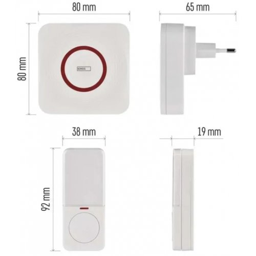 Розумний бездротовий дверний дзвінок Emos P5735WS Wi-Fi купити в Україні | Telemart фото