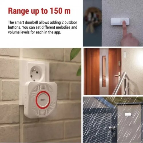 Розумний бездротовий дверний дзвінок Emos P5735WS Wi-Fi купити в Україні | Telemart фото