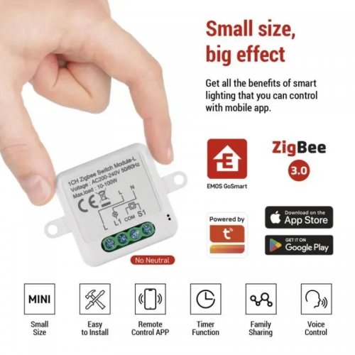 Умный модуль переключателя Emos ZigBee H5103 купить в Украине | Telemart фото
