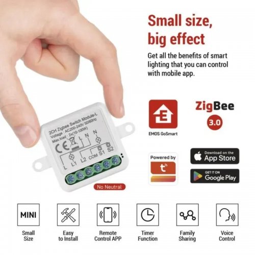 Умный модуль переключателя Emos ZigBee H5104 купить в Украине | Telemart фото