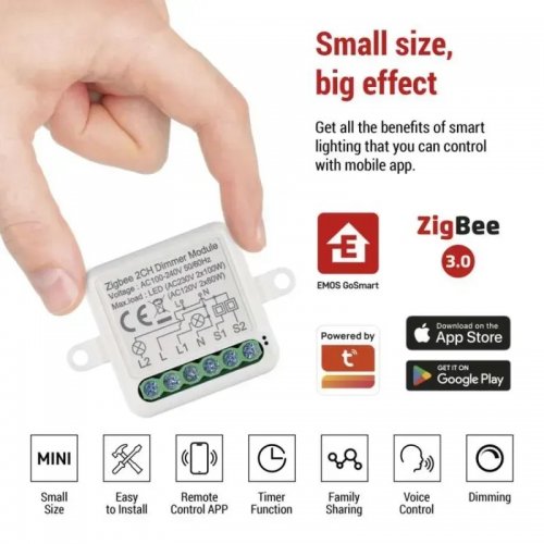 Розумний модуль регулювання яскравості Emos ZigBee H5108 купити в Україні | Telemart фото