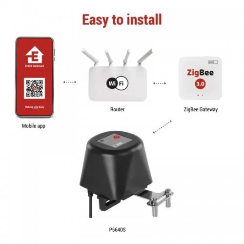 Умный моторизированный контроллер водяного, газового крана Emos ZigBee P5640S купить в Украине | Telemart фото