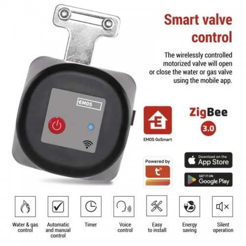 Умный моторизированный контроллер водяного, газового крана Emos ZigBee P5640S купить в Украине | Telemart фото