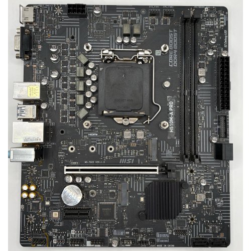 Материнская плата MSI H510M-A PRO (s1200, Intel H510) (Восстановлено продавцом, 892182) купить в Украине: Киев, Днепр, Харьков, Одесса  | Проверка совместимости, низкая цена, отзывы, характеристики от TELEMART фото
