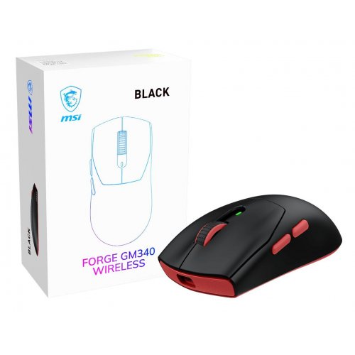 Миша MSI FORGE GM340 Wireless Black купити в Україні: Київ, Львів, Хмельницький, Тернопіль, Івано-Франківськ | Низька ціна, відгуки, характеристики від TELEMART фото