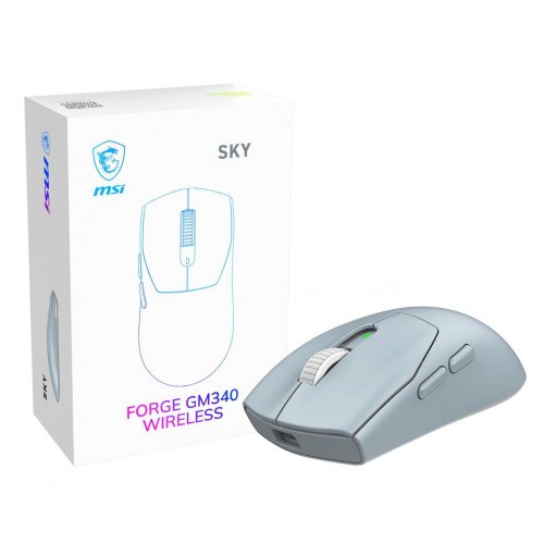 Миша MSI FORGE GM340 Wireless Sky купити в Україні: Київ, Львів, Хмельницький, Тернопіль, Івано-Франківськ | Низька ціна, відгуки, характеристики від TELEMART фото