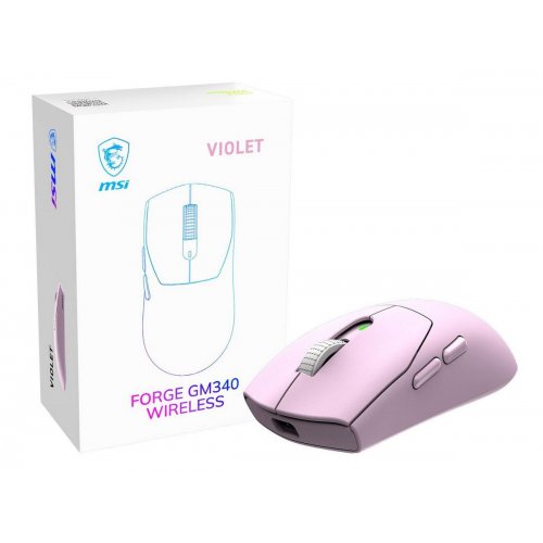 Миша MSI FORGE GM340 Wireless Violet купити в Україні: Київ, Львів, Хмельницький, Тернопіль, Івано-Франківськ | Низька ціна, відгуки, характеристики від TELEMART фото