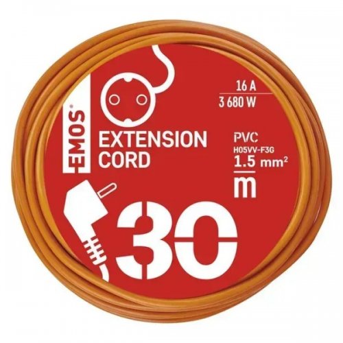 Сетевой удлинитель Emos 30 м 1 розетка (P01230R) купить в Украине: Киев, Днепр, Харьков, Одесса  | Низкая цена, отзывы, характеристики от TELEMART фото