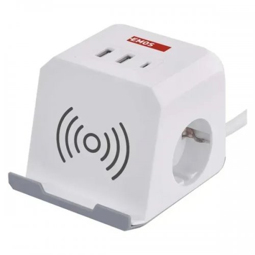Мережевий подовжувач Emos 2 м 2 розетки + 2 x USB + 1 x USB Type-C (P0222CQ) купити в Україні: Київ, Львів, Хмельницький, Тернопіль, Івано-Франківськ | Низька ціна, відгуки, характеристики від TELEMART фото