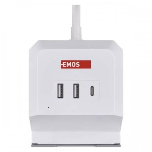 Мережевий подовжувач Emos 2 м 2 розетки + 2 x USB + 1 x USB Type-C (P0222CQ) купити в Україні: Київ, Львів, Хмельницький, Тернопіль, Івано-Франківськ | Низька ціна, відгуки, характеристики від TELEMART фото