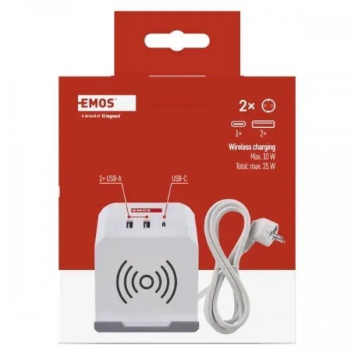 Мережевий подовжувач Emos 2 м 2 розетки + 2 x USB + 1 x USB Type-C (P0222CQ) купити в Україні: Київ, Львів, Хмельницький, Тернопіль, Івано-Франківськ | Низька ціна, відгуки, характеристики від TELEMART фото