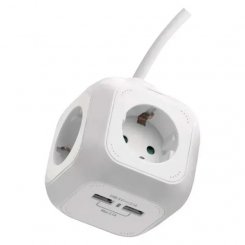 Мережевий подовжувач Emos 1.9 м 4 розетки + 2 x USB (P04219GU)