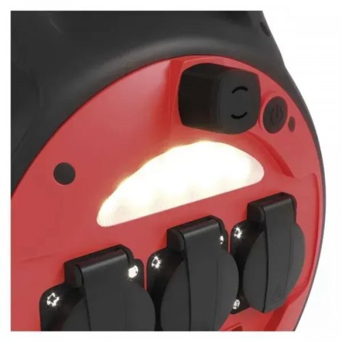 Сетевой удлинитель на катушке Emos 20 м 3 розетки + 2 x USB (P08620W) купить в Украине: Киев, Днепр, Харьков, Одесса  | Низкая цена, отзывы, характеристики от TELEMART фото