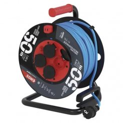Сетевой удлинитель на катушке Emos 50 м 4 розетки (P08650W)