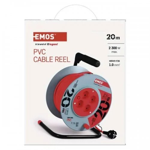 Сетевой удлинитель на катушке Emos 20 м 4 розетки (P09220) купить в Украине: Киев, Днепр, Харьков, Одесса  | Низкая цена, отзывы, характеристики от TELEMART фото