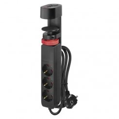 Мережевий подовжувач Emos 1.5 м 3 розетки + 2 x USB + 1 x USB Type-C (P1321PD)