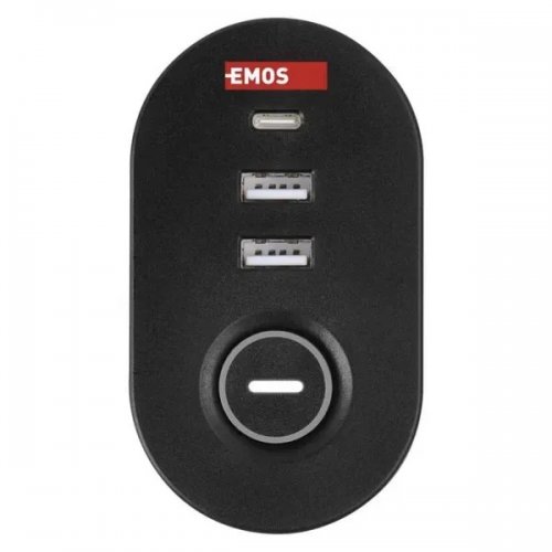 Мережевий подовжувач Emos 1.5 м 3 розетки + 2 x USB + 1 x USB Type-C (P1321PD) купити в Україні: Київ, Львів, Хмельницький, Тернопіль, Івано-Франківськ | Низька ціна, відгуки, характеристики від TELEMART фото