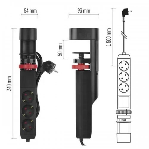 Мережевий подовжувач Emos 1.5 м 3 розетки + 2 x USB + 1 x USB Type-C (P1321PD) купити в Україні: Київ, Львів, Хмельницький, Тернопіль, Івано-Франківськ | Низька ціна, відгуки, характеристики від TELEMART фото