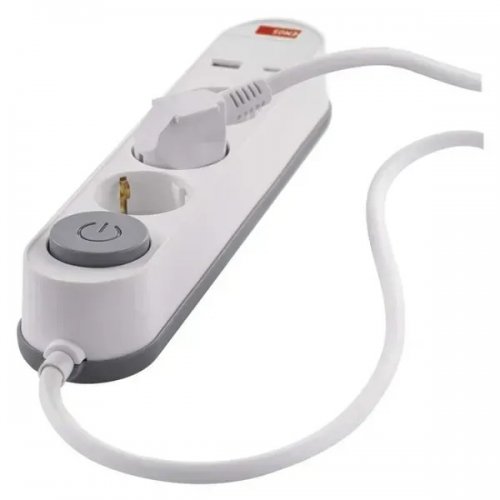 Мережевий подовжувач Emos 2 м 3 розетки + 2 x USB + 1 x USB Type-C (P1322PD) купити в Україні: Київ, Львів, Хмельницький, Тернопіль, Івано-Франківськ | Низька ціна, відгуки, характеристики від TELEMART фото