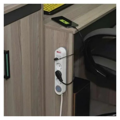 Мережевий подовжувач Emos 2 м 3 розетки + 2 x USB + 1 x USB Type-C (P1322PD) купити в Україні: Київ, Львів, Хмельницький, Тернопіль, Івано-Франківськ | Низька ціна, відгуки, характеристики від TELEMART фото