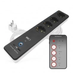 Мережевий подовжувач Emos 2 м 4 розетки + 1 x USB + 1 x USB Type-C (P1422SM)