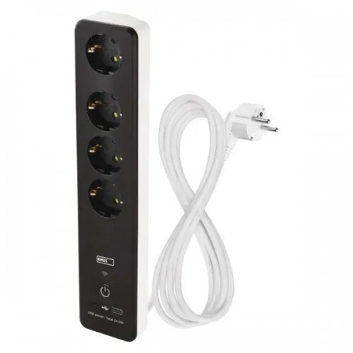 Мережевий подовжувач Emos 2 м 4 розетки + 1 x USB + 1 x USB Type-C (P1422SM) купити в Україні: Київ, Львів, Хмельницький, Тернопіль, Івано-Франківськ | Низька ціна, відгуки, характеристики від TELEMART фото