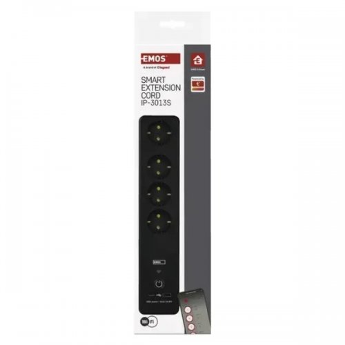 Мережевий подовжувач Emos 2 м 4 розетки + 1 x USB + 1 x USB Type-C (P1422SM) купити в Україні: Київ, Львів, Хмельницький, Тернопіль, Івано-Франківськ | Низька ціна, відгуки, характеристики від TELEMART фото