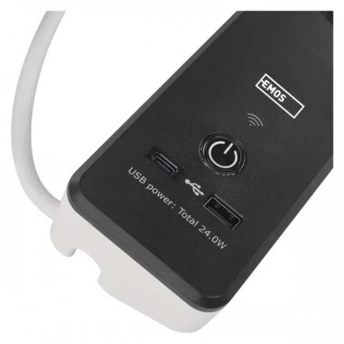 Мережевий подовжувач Emos 2 м 4 розетки + 1 x USB + 1 x USB Type-C (P1422SM) купити в Україні: Київ, Львів, Хмельницький, Тернопіль, Івано-Франківськ | Низька ціна, відгуки, характеристики від TELEMART фото
