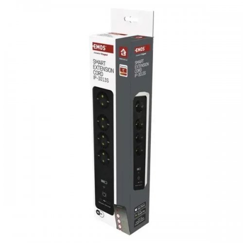Мережевий подовжувач Emos 2 м 4 розетки + 1 x USB + 1 x USB Type-C (P1422SM) купити в Україні: Київ, Львів, Хмельницький, Тернопіль, Івано-Франківськ | Низька ціна, відгуки, характеристики від TELEMART фото